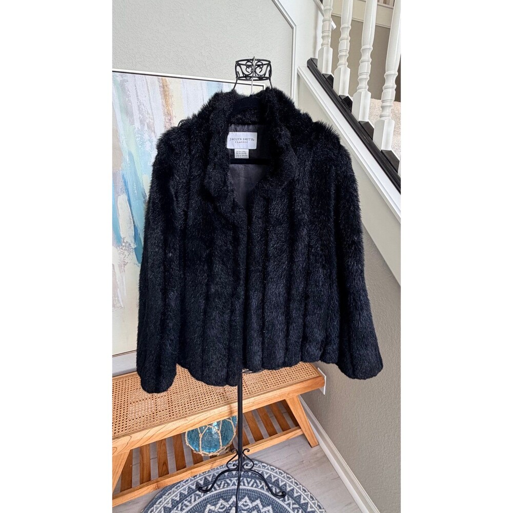 Jaclyn Smith Black Faux Fur Jacket XL